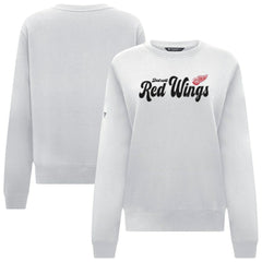 NHL Detroit Red Wings Levelwear Women's Yvette Big Script Tri-Blend Sweatshirt - White