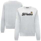 NHL Boston Bruins Levelwear Women's Yvette Big Script Tri-Blend Sweatshirt - White