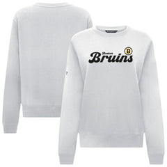 NHL Boston Bruins Levelwear Women's Yvette Big Script Tri-Blend Sweatshirt - White