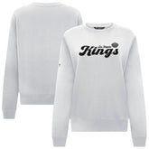 NHL Los Angeles Kings Levelwear Women's Yvette Big Script Tri-Blend Sweatshirt - White