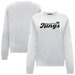 NHL Los Angeles Kings Levelwear Women's Yvette Big Script Tri-Blend Sweatshirt - White