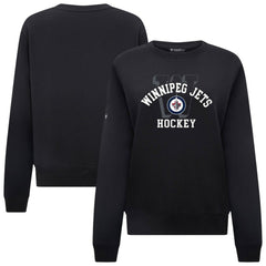 NHL Winnipeg Jets Levelwear Women's Yvette Limelight Big Letter Sweatshirt - Black