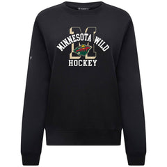NHL Minnesota Wild Levelwear Women's Yvette Limelight Big Letter Sweatshirt - Black