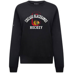 NHL Chicago Blackhawks Levelwear Women's Yvette Limelight Big Letter Sweatshirt - Black