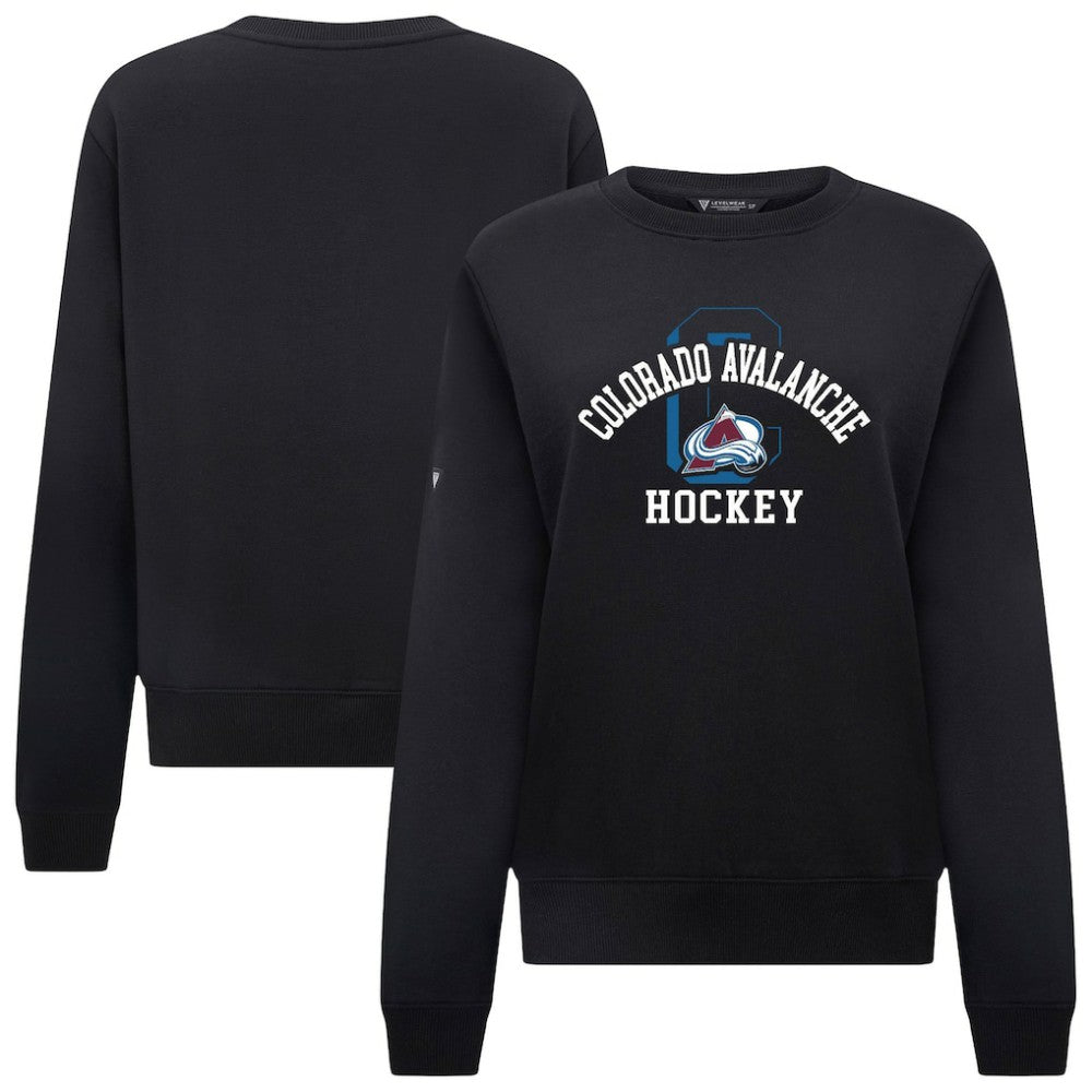NHL Colorado Avalanche Levelwear Women's Yvette Limelight Big Letter Sweatshirt - Black