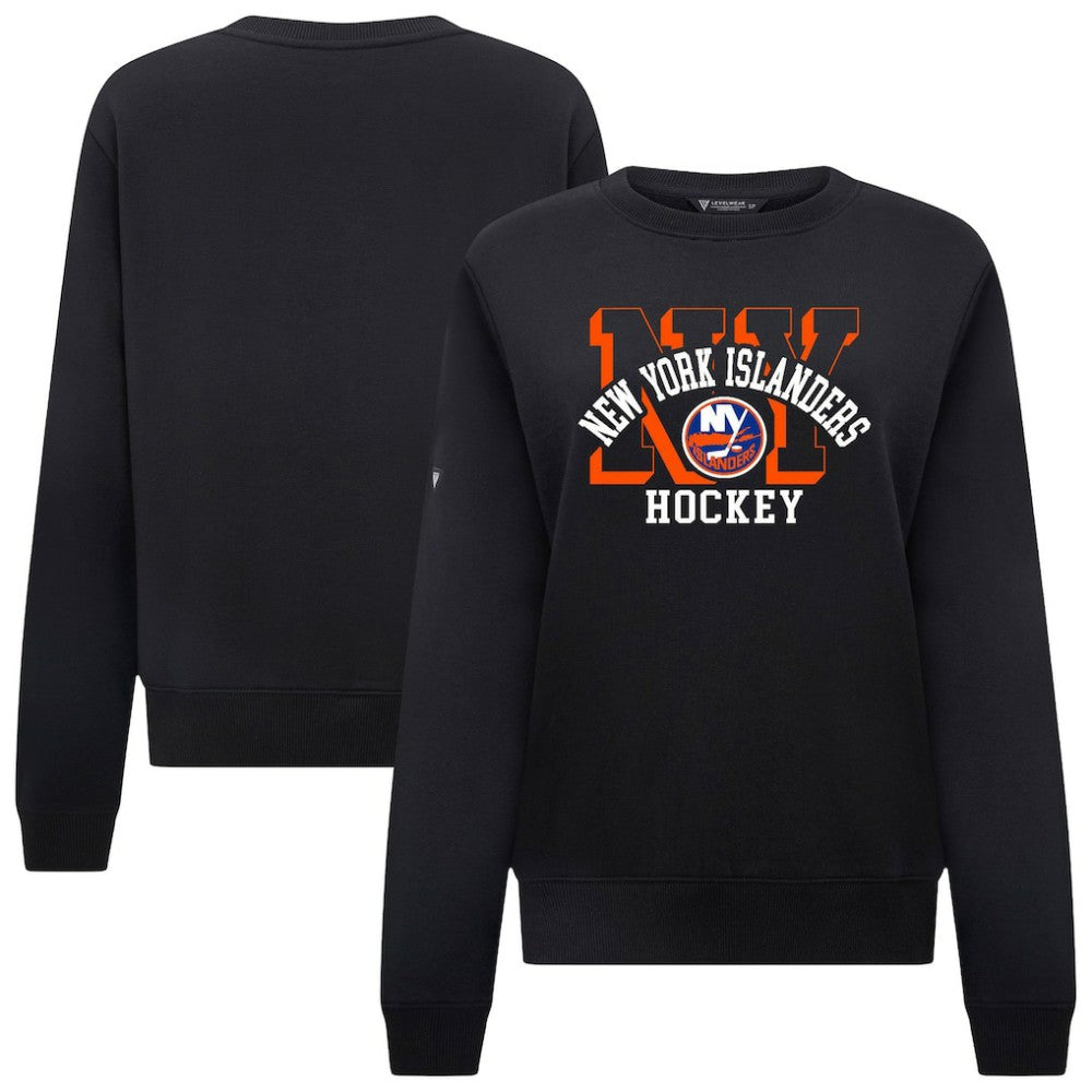 NHL New York Islanders Levelwear Women's Yvette Limelight Big Letter Sweatshirt - Black