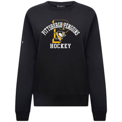 NHL Pittsburgh Penguins Levelwear Women's Yvette Limelight Big Letter Sweatshirt - Black