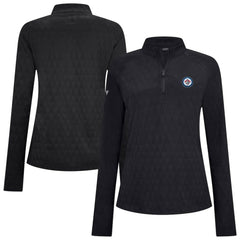 NHL Winnipeg Jets Levelwear Women's Spike Raglan Quarter-Zip Top - Black