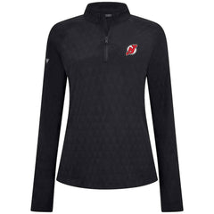NHL New Jersey Devils Levelwear Women's Spike Raglan Quarter-Zip Top - Black