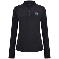 NHL Edmonton Oilers Levelwear Women's Spike Raglan Quarter-Zip Top - Black