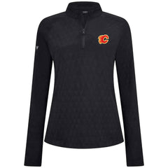 NHL Calgary Flames Levelwear Women's Spike Raglan Quarter-Zip Top - Black