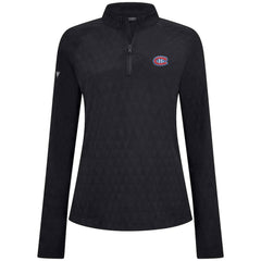 NHL Montreal Canadiens Levelwear Women's Spike Raglan Quarter-Zip Top - Black