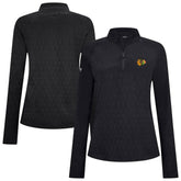 NHL Chicago Blackhawks Levelwear Women's Spike Raglan Quarter-Zip Top - Black