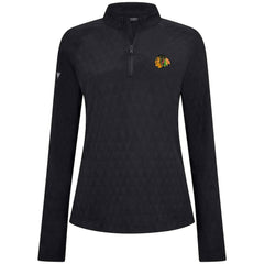 NHL Chicago Blackhawks Levelwear Women's Spike Raglan Quarter-Zip Top - Black