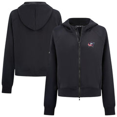NHL Columbus Blue Jackets Levelwear Women's Judd Raglan Full-Zip Hoodie - Black