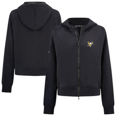 NHL Pittsburgh Penguins Levelwear Women's Judd Raglan Full-Zip Hoodie - Black