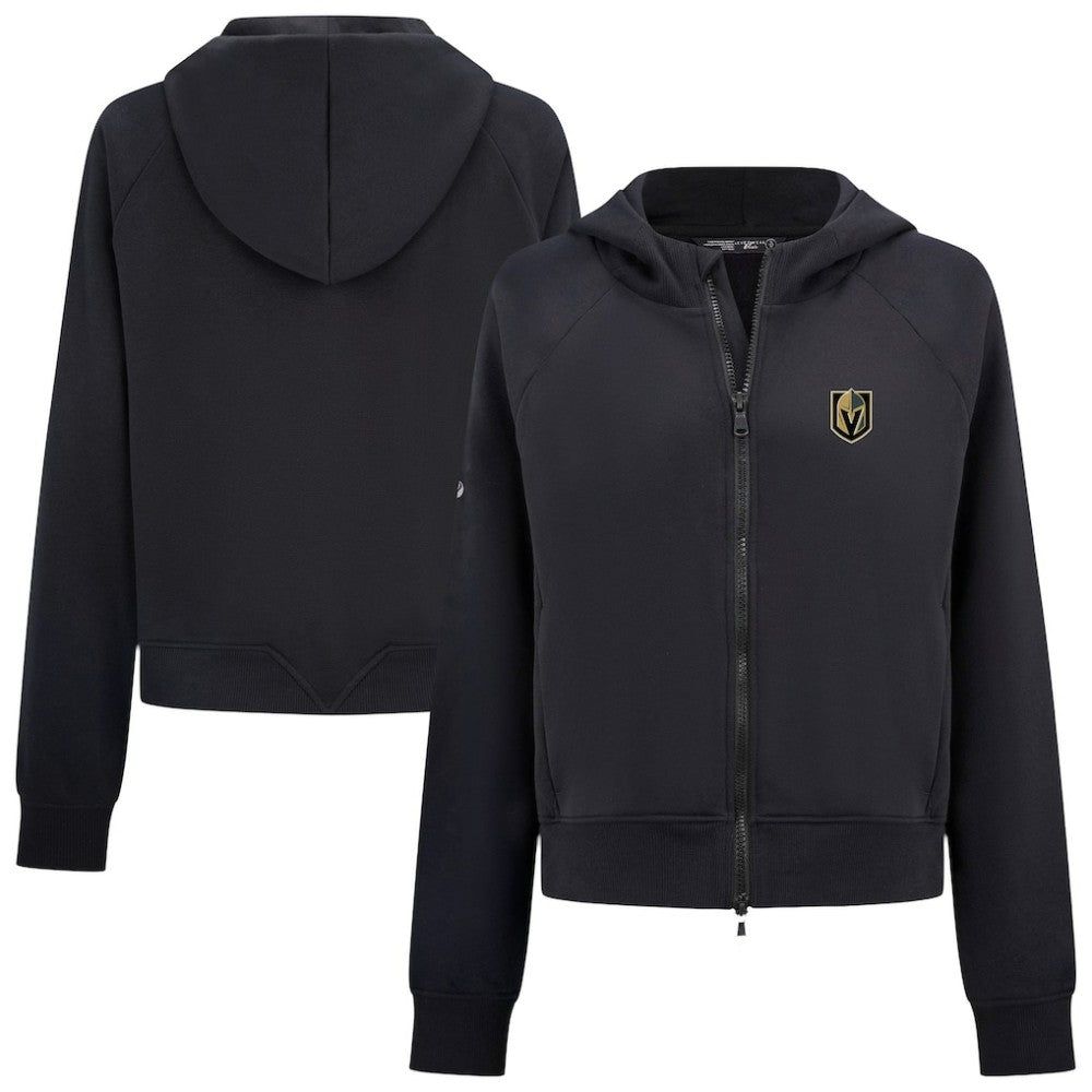 NHL Vegas Golden Knights Levelwear Women's Judd Raglan Full-Zip Hoodie - Black