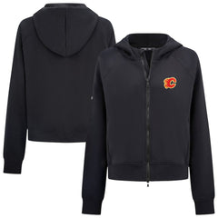 NHL Calgary Flames Levelwear Women's Judd Raglan Full-Zip Hoodie - Black