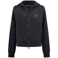 NHL Minnesota Wild Levelwear Women's Judd Raglan Full-Zip Hoodie - Black