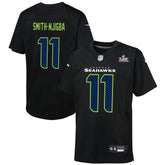 NFL Jaxon Smith-Njigba Seattle Seahawks Youth Super Bowl LX Patch Carbon Fashion Game Jersey - Black