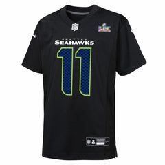 NFL Jaxon Smith-Njigba Seattle Seahawks Youth Super Bowl LX Patch Carbon Fashion Game Jersey - Black