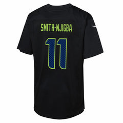 NFL Jaxon Smith-Njigba Seattle Seahawks Youth Super Bowl LX Patch Carbon Fashion Game Jersey - Black