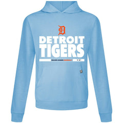 Detroit Tigers Levelwear Relay Center Stage Long Sleeve Hooded T-Shirt - Light Blue T-shirts
