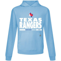 Texas Rangers Levelwear Relay Center Stage Long Sleeve Hooded T-Shirt - Light Blue T-shirts