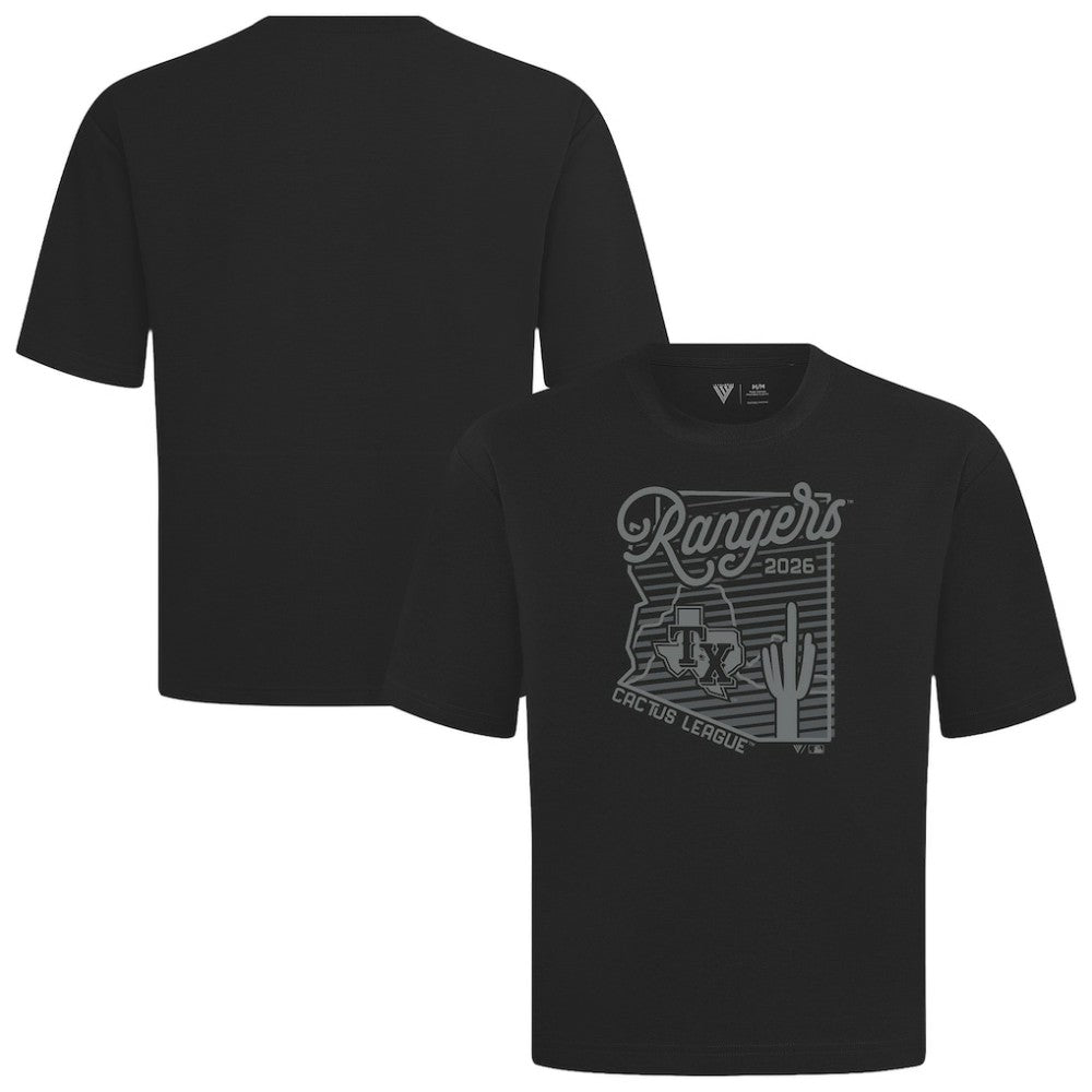 Texas Rangers Levelwear Sunrise Luxe Signature Knit T-Shirt - Black T-shirts