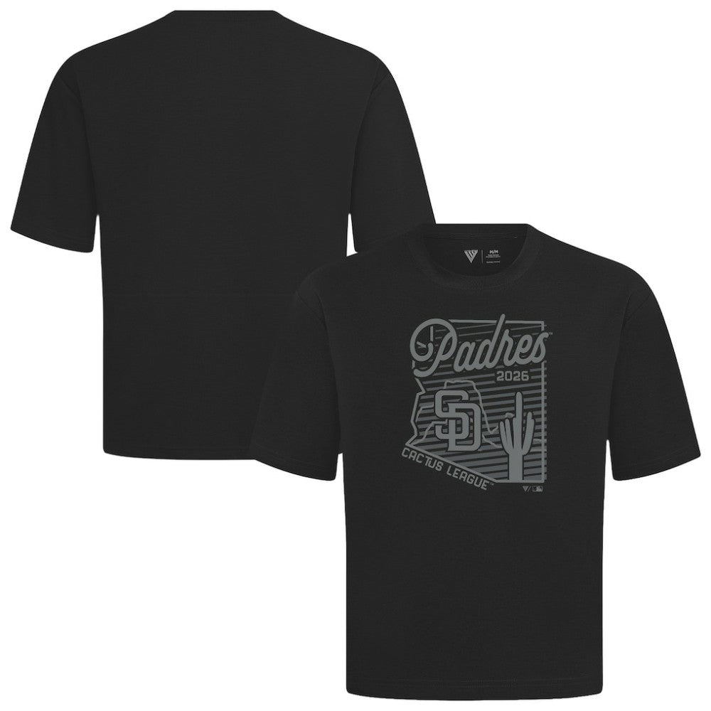 San Diego Padres Levelwear Sunrise Luxe Signature Knit T-Shirt - Black T-shirts