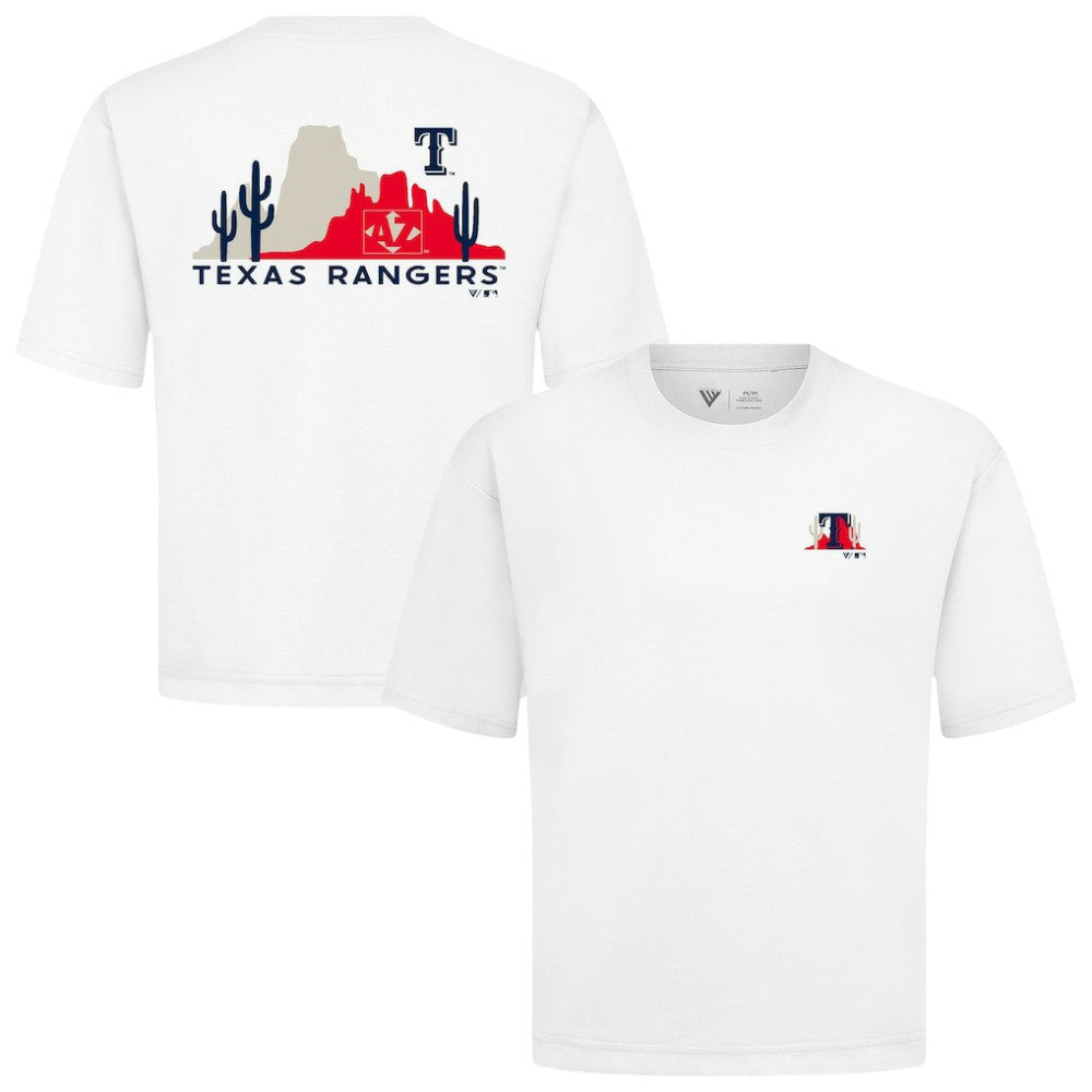 Texas Rangers Levelwear Luxe Signature Knit T-Shirt - White T-shirts