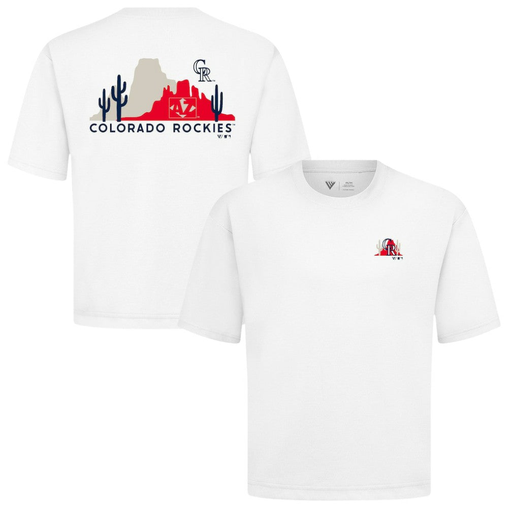 Colorado Rockies Levelwear Luxe Signature Knit T-Shirt - White T-shirts