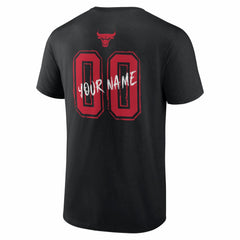 Chicago Bulls Big & Tall Hustle Personalized Name & Number T-Shirt Black