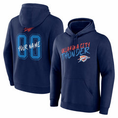 Oklahoma City Thunder Big & Tall Hustle Personalized Name & Number Hoodie Navy