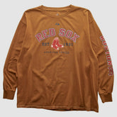 Boston Red Sox Majestic 2000s Long Sleeve T-shirt - Brown - L by Fanatics Real Vintage T-shirts