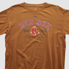 Boston Red Sox Majestic 2000s Long Sleeve T-shirt - Brown - L by Fanatics Real Vintage T-shirts