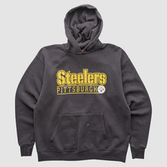 Pittsburgh Steelers NFL 2000s Hooded Pullover Sweatshirt Charcoal Vintage