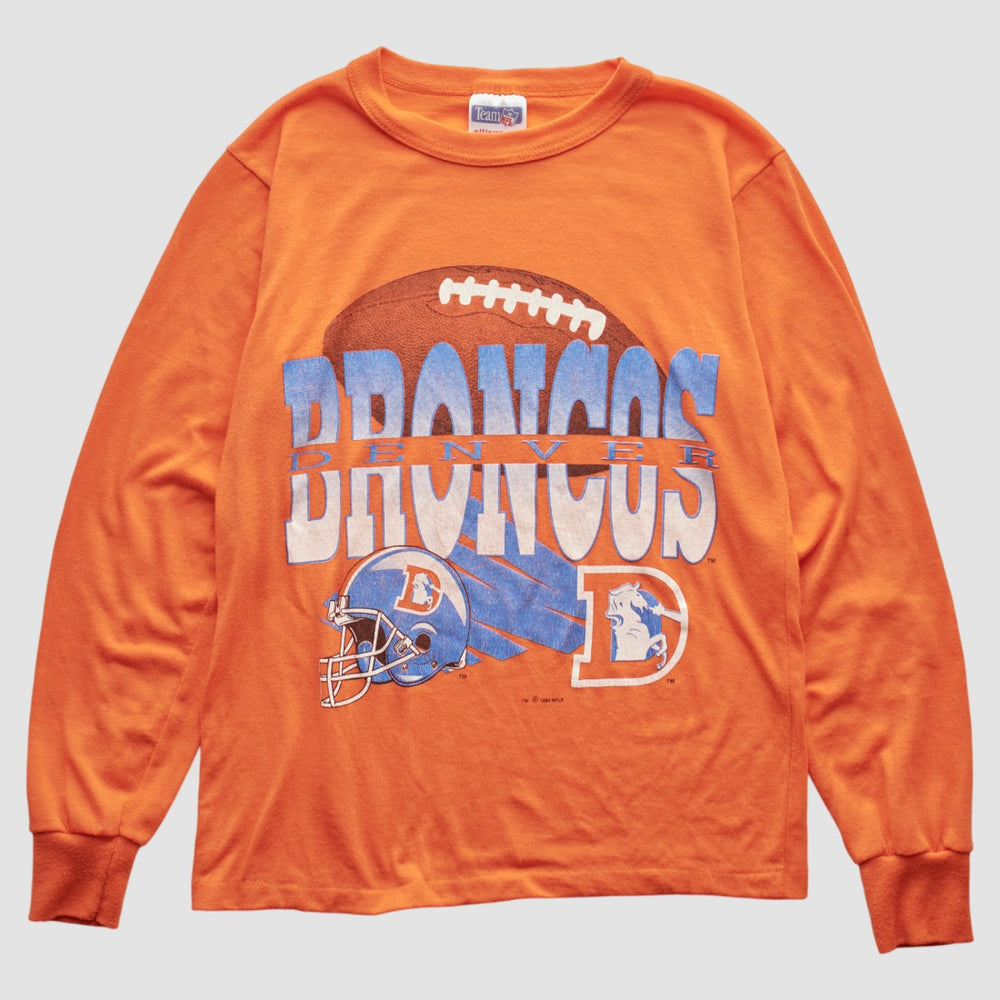 Denver Broncos NFL 90s Long Sleeve T-shirt Orange Vintage