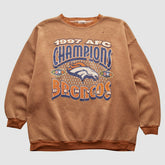 Denver Broncos Tultex 1997 Pullover Sweatshirt Brown Vintage