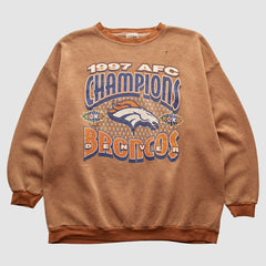 Denver Broncos Tultex 1997 Pullover Sweatshirt Brown Vintage