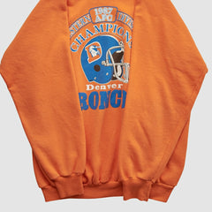 Denver Broncos Trench 1987 Pullover Sweatshirt Orange Vintage