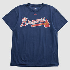 Atlanta Braves Majestic 2000s T-shirt - Navy - S by Fanatics Real Vintage T-shirts