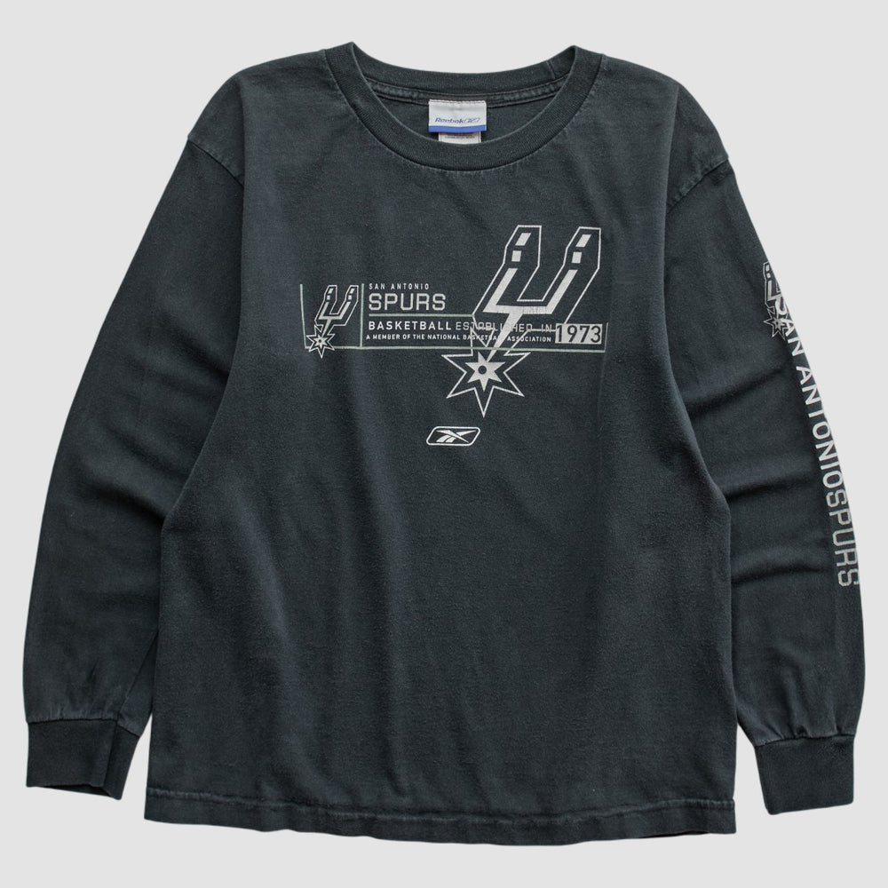 San Antonio Spurs Reebok 2000s Long Sleeve T-shirt Black Vintage