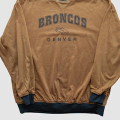 Denver Broncos 2000s Pullover Sweatshirt Tan Vintage
