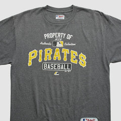 Pittsburgh Pirates Majestic 2010s T-shirt - Dark Heather Gray - M by Fanatics Real Vintage T-shirts
