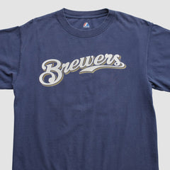Milwaukee Brewers Majestic 2000s T-shirt - Navy - M by Fanatics Real Vintage T-shirts