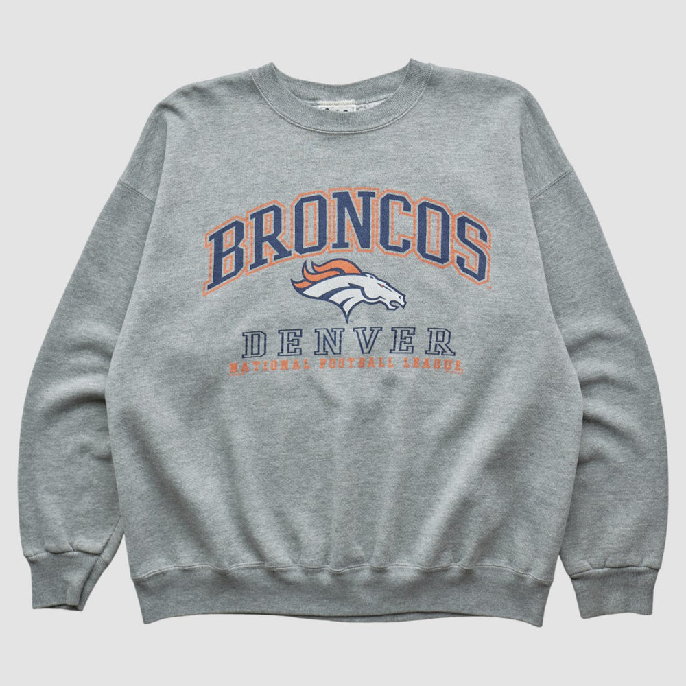Denver Broncos Lee Sport 90s Pullover Sweatshirt Heather Gray Vintage