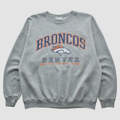 Denver Broncos Lee Sport 90s Pullover Sweatshirt Heather Gray Vintage