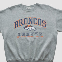 Denver Broncos Lee Sport 90s Pullover Sweatshirt Heather Gray Vintage