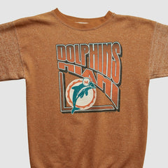 Miami Dolphins Logo 7 90s Pullover Sweatshirt Brown Vintage